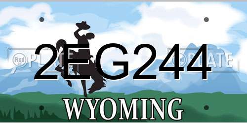 2EG244 Wyoming License Plate