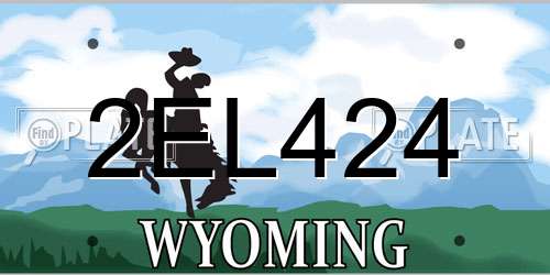 2EL424 Wyoming License Plate