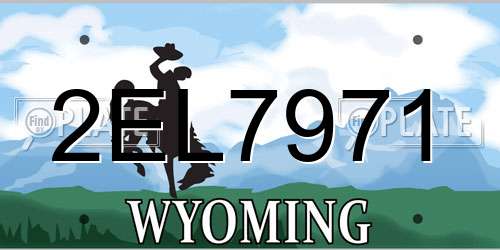 2EL7971 Wyoming License Plate