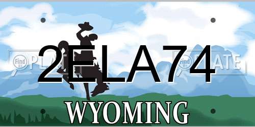 2ELA74 Wyoming License Plate