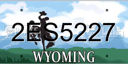 2ES5227 Wyoming License Plate