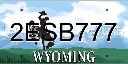 2ESB777 Wyoming License Plate