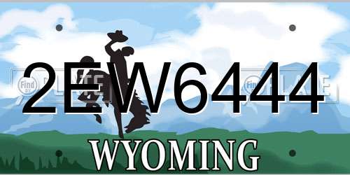 2EW6444 Wyoming License Plate