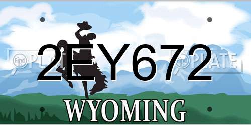 2EY672 Wyoming License Plate