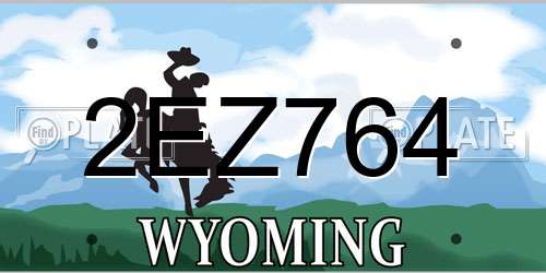 2EZ764 Wyoming License Plate