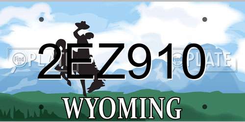 2EZ910 Wyoming License Plate