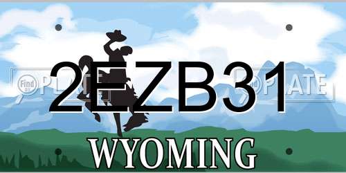 2EZB31 Wyoming License Plate