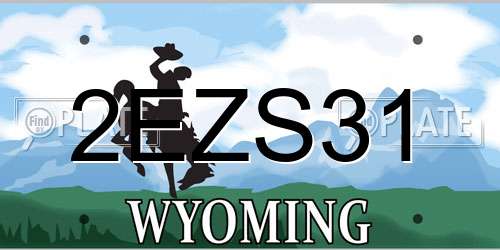 2EZS31 Wyoming License Plate