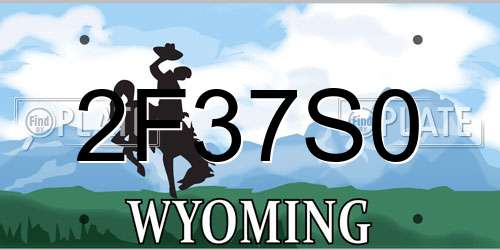 2F37S0 Wyoming License Plate