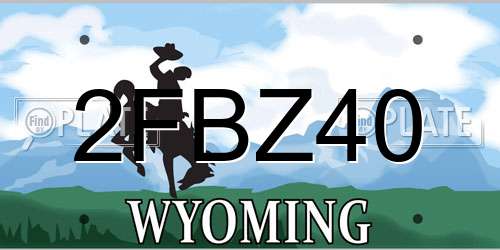 2FBZ40 Wyoming License Plate