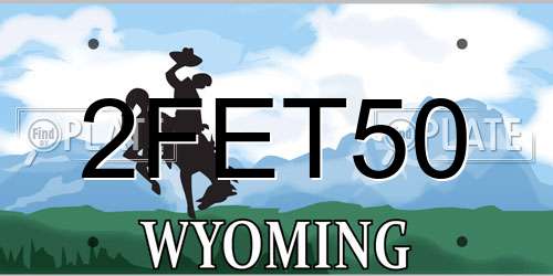 2FET50 Wyoming License Plate