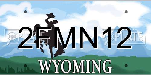 2FMN12 Wyoming License Plate