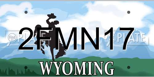 2FMN17 Wyoming License Plate
