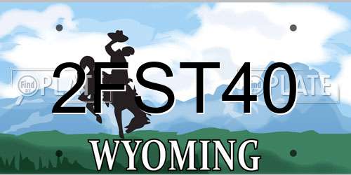 2FST40 Wyoming License Plate