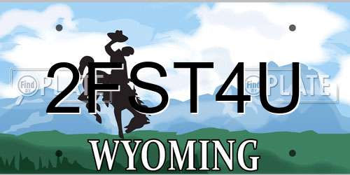 2FST4U Wyoming License Plate