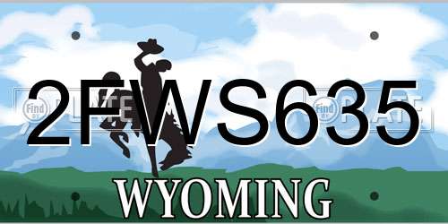 2FWS635 Wyoming License Plate