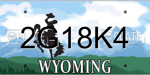 2G18K4 Wyoming License Plate