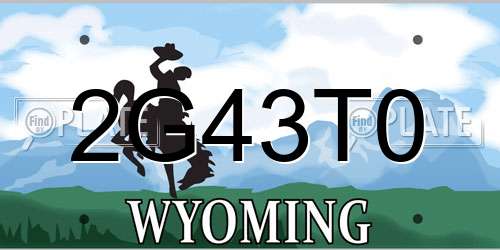 2G43T0 Wyoming License Plate
