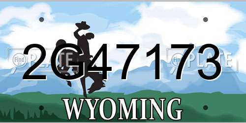2G47173 Wyoming License Plate