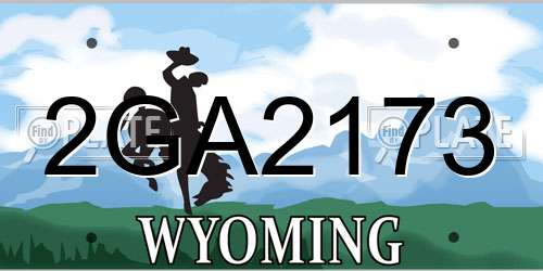 2GA2173 Wyoming License Plate