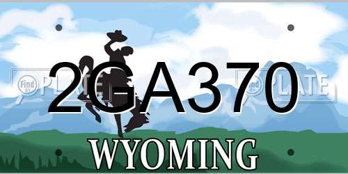 2GA370 Wyoming License Plate