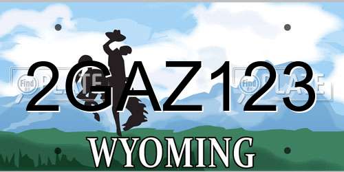 2GAZ123 Wyoming License Plate