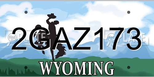 2GAZ173 Wyoming License Plate