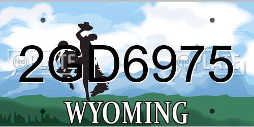 2GD6975 Wyoming License Plate