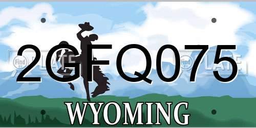 2GFQ075 Wyoming License Plate