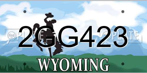 2GG423 Wyoming License Plate