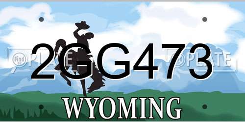 2GG473 Wyoming License Plate