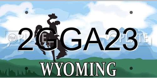 2GGA23 Wyoming License Plate