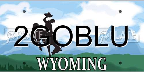 2GOBLU Wyoming License Plate