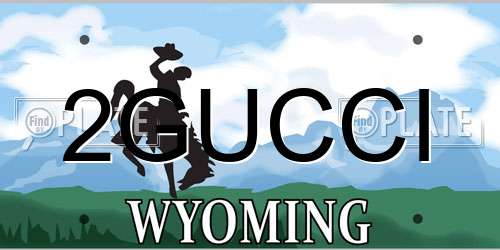 2GUCCI Wyoming License Plate