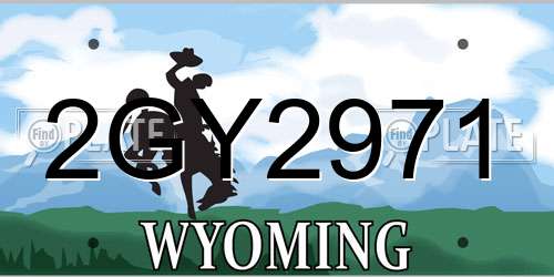 2GY2971 Wyoming License Plate