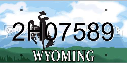 2H07589 Wyoming License Plate