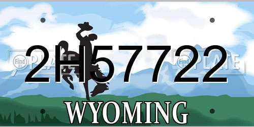 2H57722 Wyoming License Plate