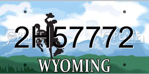2H57772 Wyoming License Plate