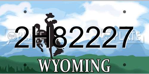 2H82227 Wyoming License Plate