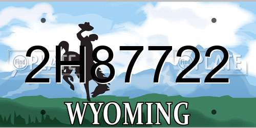 2H87722 Wyoming License Plate
