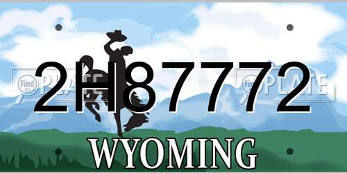 2H87772 Wyoming License Plate