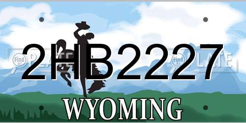 2HB2227 Wyoming License Plate