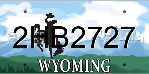 2HB2727 Wyoming License Plate