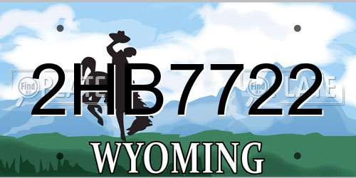 2HB7722 Wyoming License Plate