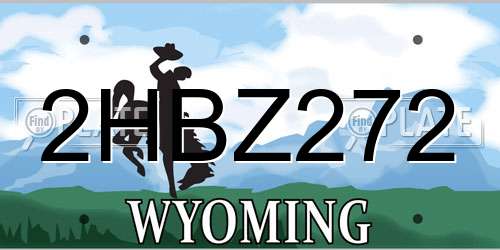 2HBZ272 Wyoming License Plate