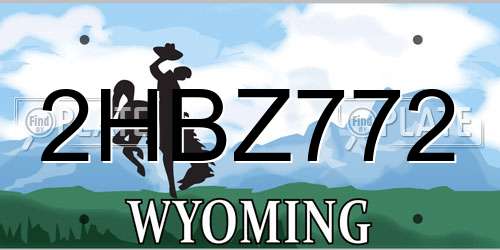 2HBZ772 Wyoming License Plate