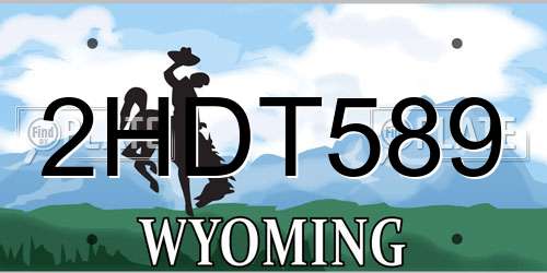 2HDT589 Wyoming License Plate