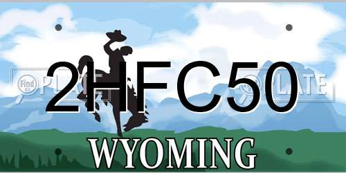 2HFC50 Wyoming License Plate