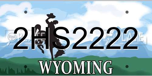 2HS2222 Wyoming License Plate