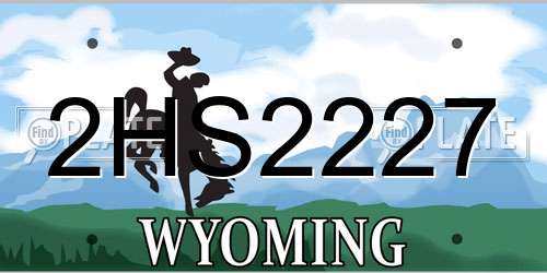 2HS2227 Wyoming License Plate